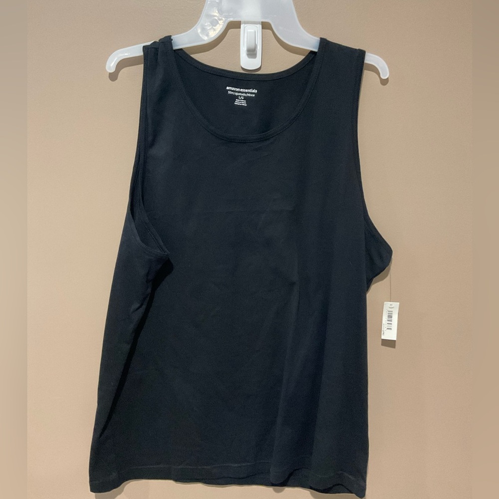 Amazon Essentials large slim womens tank top. Black